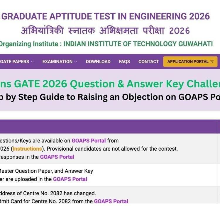 GOAPS Opens GATE 2026 Question & Answer Key Challenge Window